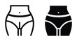 © Vintage Stock - Female waist and hips icon set showing slim body shape with underwear for fitness health beauty and medical weight loss