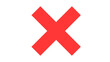 © Taslima - Red x symbol for incorrect or forbidden with white background primary color graphic design negative isolated rejected forbidden incorrect opposite contrast geometry minimalist