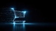 © darshika - Digital Shopping Cart in Futuristic Blue Glow