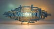 © Nahdlatul - Welcome greeting word cloud concept in blue and white against a gradient backdrop