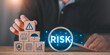 © Images for you - Risk manager analyzes business risk assessment strategy using visual data indicators, focusing on threat evaluation, financial protection, crisis management, compliance control, decision making