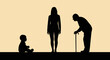 © Ade - Family Silhouette Of Three Generations Together.