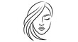 © abi - Minimalist woman face line art illustration for beauty branding