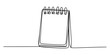 © Bobita - Continuous line drawing of a spiral bound notepad standing on a horizontal line