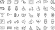 © Minara - Transportation and Accessibility Line Icons Set, Collection of Public Transport, Parking, Electric Vehicles and Disabled Access Symbols Vector Illustration