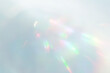 © Eru - 淡いブルーに虹色が揺らめくホログラム光の抽象背景素材