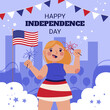 © Andhika ulum - Cartoon girl celebrating Independence Day.