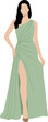 © Candra Dewi - Minimalist Woman In Sage Green Formal Dress