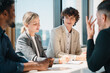 © chokniti - Business professionals discussing ideas in urban setting corporate communication teamwork consultation partnership strategy planning modern workplace collaboration