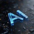 © Flower images - 青く光るAIの文字が電子基板上に浮かんでいる様子。人工知能やテクノロジー関連のイメージ素材