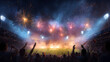 © john - Fireworks in the cricket stadium after winning the tournament and the World Cup.