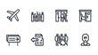 © Nadim - Journey Icons: Streamlined icons depicting the various facets of a journey, from transportation and check-in to guidance and passenger interactions, are displayed on this graphic.