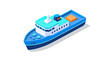 © SlashStd - Isometric Vector Illustration of a Commercial Cargo Ship or Ferry for Maritime Transport and Logistics