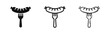 © drawing lines - Grilled sausage on a fork icon set for barbecue and food themes