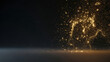 © GrapPB - Golden particles explosion on dark background with particles, explosion