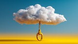Bicycle with white wheels and yellow frame against blue sky with fluffy clouds bicycle wheel