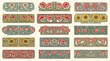 © Saharia - Set of art nouveau floral decorative borders and frames with poppies, sunflowers, and tulips