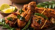 © Ujjal - Spicy chicken fry with curry leaves and lemon on a plate Food Photography