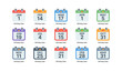© Cali6ro - Calendar birthday icons arranged in a grid on white background