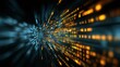 © Rostyslav - Close-up of glowing binary code digital data stream with motion blur effect