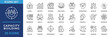 © RiskiAyu - Capacity Building icon set collection in outline style, an icon pack contain  resource, mentor, coach, strategy, goal, potential, collaboration, support, competence and plan. Vector Illustration.