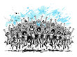 © Thumbs - Diverse group of people jumping and cheering in excitement