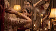 © HSR - Emotional Indian Bride with Tears Looking in Mirror on Wedding Day