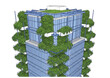 © Pasindu - Eco-friendly skyscraper with vertical gardens and green architecture
