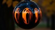 © DI - Glowing orange jack o lantern sphere.