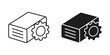 © JASIM - Isometric icons of a server with gear symbols representing functionality or settings