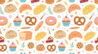 © 21graphic - Cute Kawaii Bakery Food Pattern - Vector Illustration