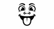 © tono - Cartoon face with wide eyes, big grin, and tongue sticking out