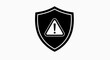 © Artejo - Warning sign on black shield icon.