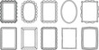 © ASDF - Collection of hand drawn doodle picture frames and borders in various shapes like rectangle and oval for decorative photo art