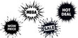 © Sajal.savar - Black and white comic book style sale banners with explosive text effects