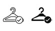 ©  afiyastock - Simple black and white checked hanger icons with verification marks