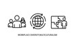 © MAHMUDA  - Workplace diversity and multiculturalism concept icons with diversity multiculturalism workplace inclusion international collaboration business connected teamwork community equality