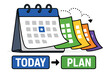 © Md Abdul Latif - Today to plan daily schedule calendar illustration with colorful pages