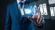 © MstAsma - Business professional interacting with digital file management system interface