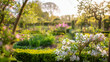 © Anna Studio - Blossoming spring garden presenting nature's renewal with lush greenery and soft sunlight creating a peaceful scenic view
