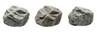 © imageworld - Set and collection of grey natural rock isolated on white transparent png background