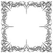 © danyognev - 3D chrome frames with a neo-tribal design. Succubus womb symbols and sharp cyber-sigil elements in a metallic style. Transparent background.