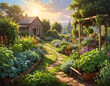 © Tejjaz - Tuinpad met bloeiende bloemen