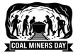 © Juliansyah - Black and White Underground Silhouette of Coal Miners Working on Miners Day Vector