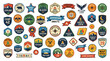 © fusiangkara - Collection of vintage outdoor adventure badges and emblems for camping hiking and exploration symbolizing nature and travel