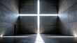 © xiaolong zhao - Minimalist Concrete Church Interior with a Cruciform Light Beam Cutting Through Pure Darkness