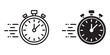 © Ayat 04 - Time fast icon set illustrating rapid time progression fast motion speed indicators urgency deadlines quick scheduling accelerated workflow business productivity efficiency concept design.