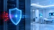 © Arafat'e - Hospital server cybersecurity protection system blocking malware and virus attacks in medical environment