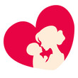 © Sathila - Mother and baby heart love Mothers Day silhouette sticker