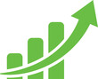© Rehena - Green growth bar chart icon Vector